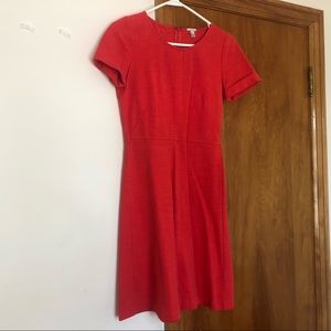 Watermelon red short sleeved skater dress